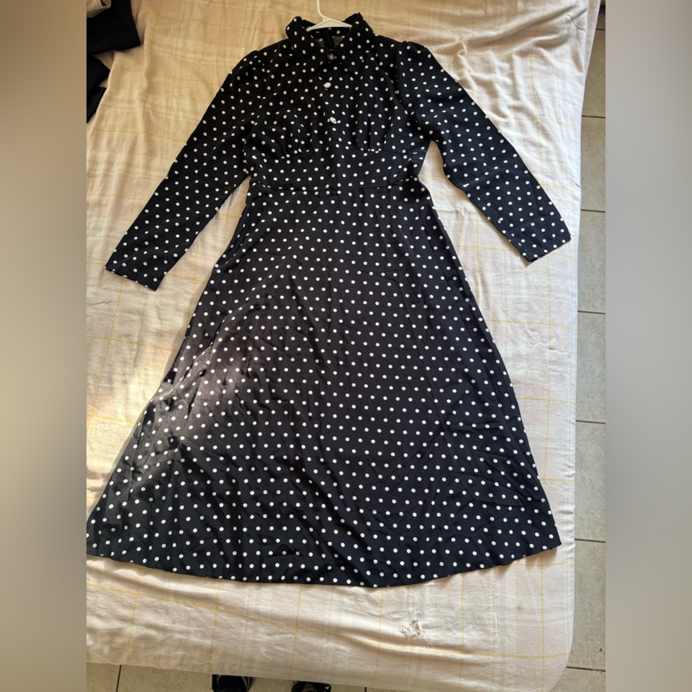 SHEIN Black and White Polka Dot Dress